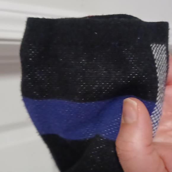 Anne Klein purple window pane side hem slit split open cardigan cotton acrylic S - Picture 8 of 16